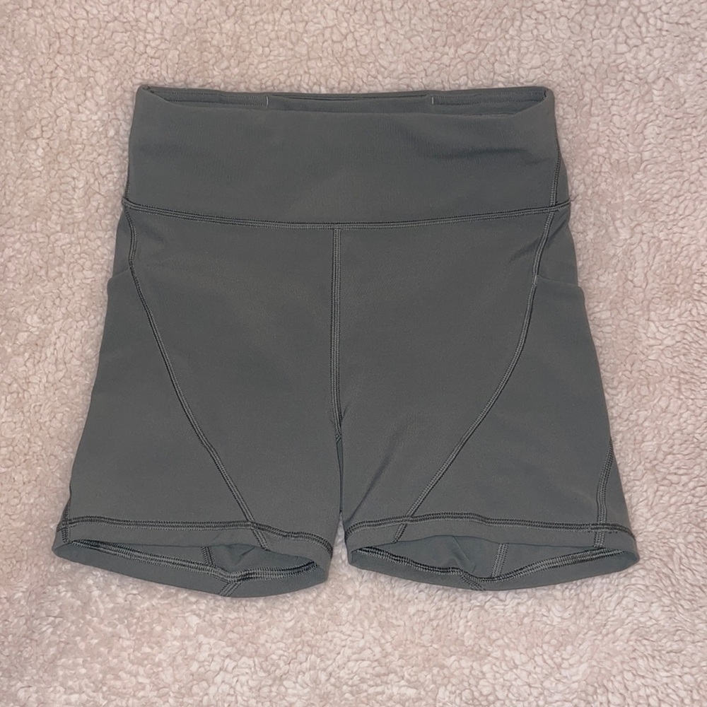 Army Green Lululemon Bike Shorts
